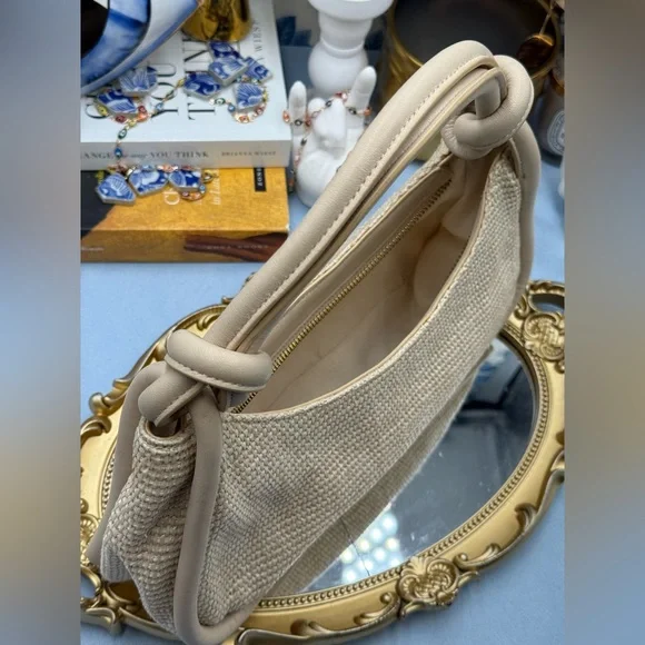🆕 CULT GAIA 🧿 NWOT Brisa Woven Raffia Knotted Shoulder Bag, Cream / Natural - Picture 12 of 15